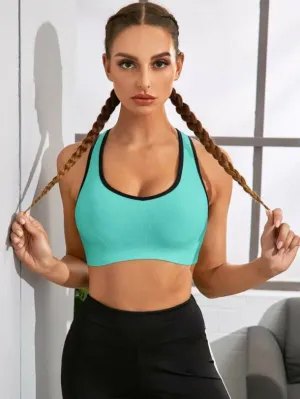 Energy Cut Out Back Sports Bra - Mint Blue