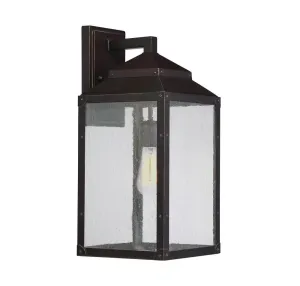 English Bronze Seeded Glass Outdoor Wall Lantern