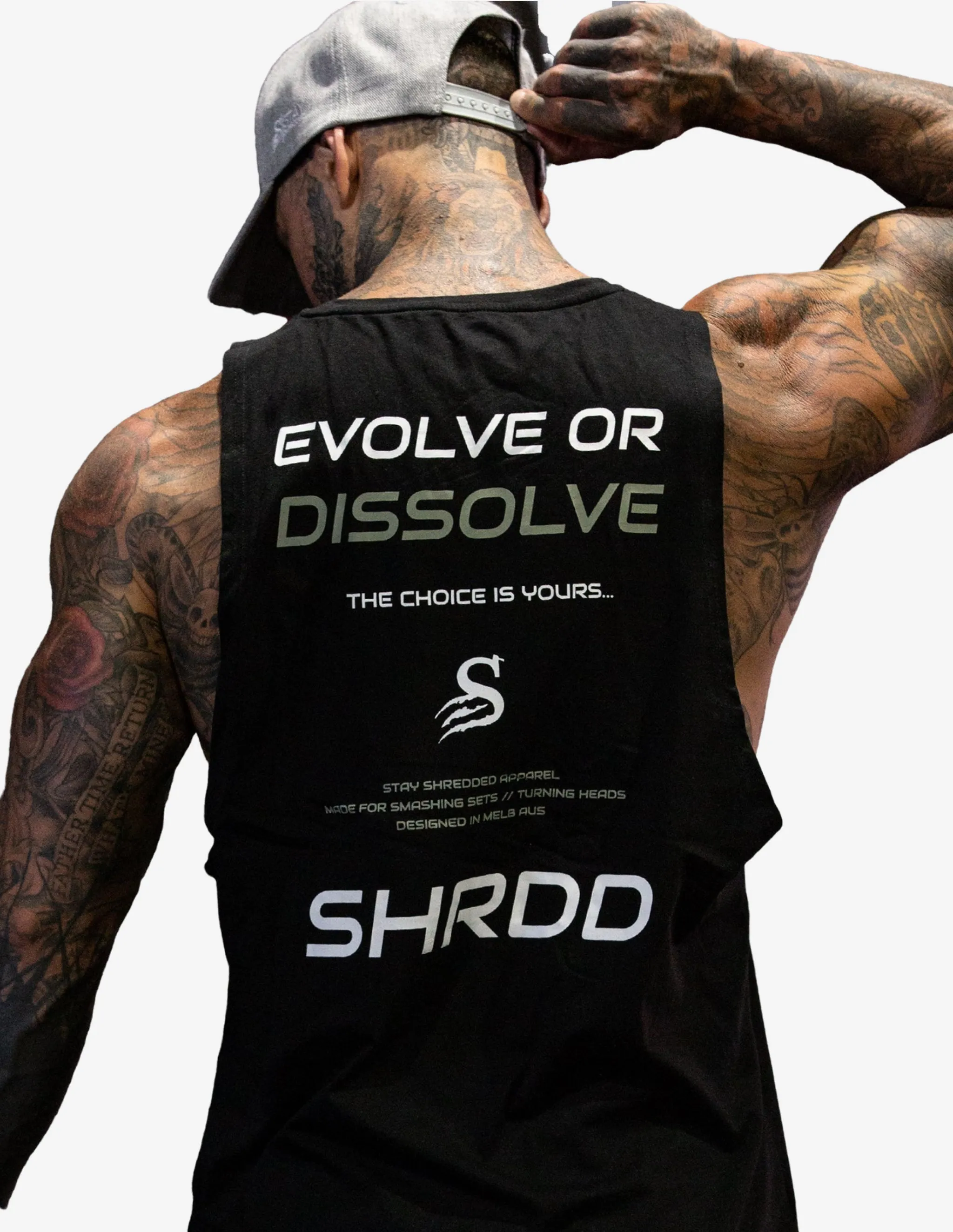 Evolve Longline Muscle Tanktop - Black/ White