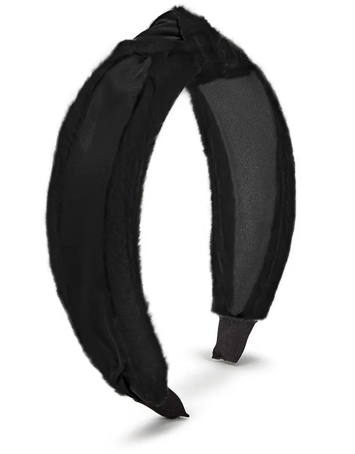 Faux Fur and Vegan Leather Knot Headband