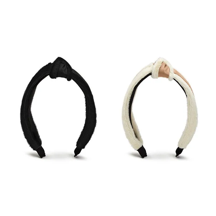 Faux Fur and Vegan Leather Knot Headband