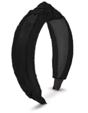 Faux Fur and Vegan Leather Knot Headband