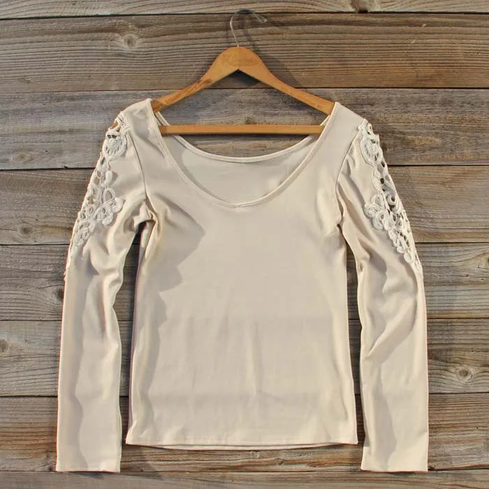 Fireside Lace Tee in Toasted Marshmallow