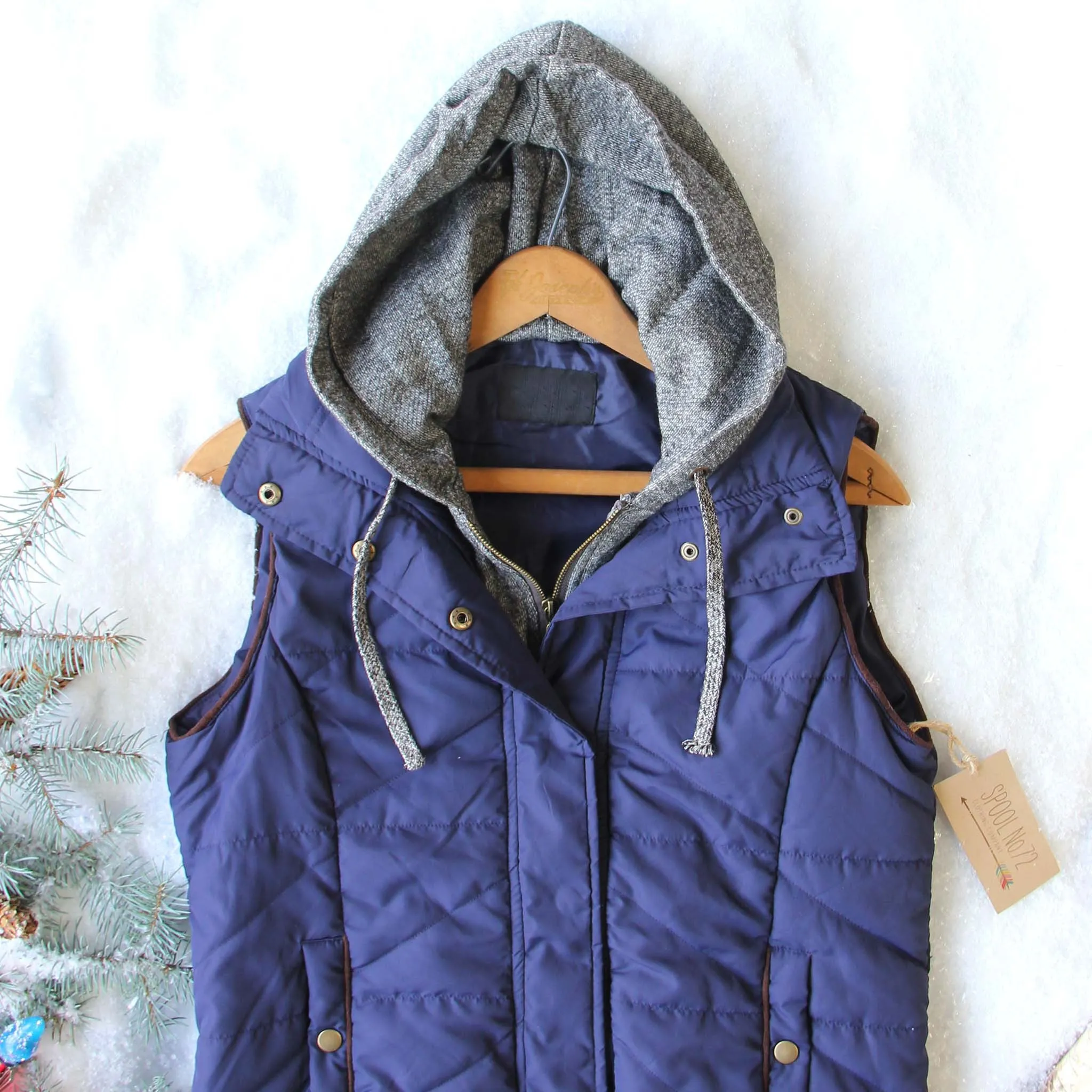 Forest Smoke Hooded Vest in Navy