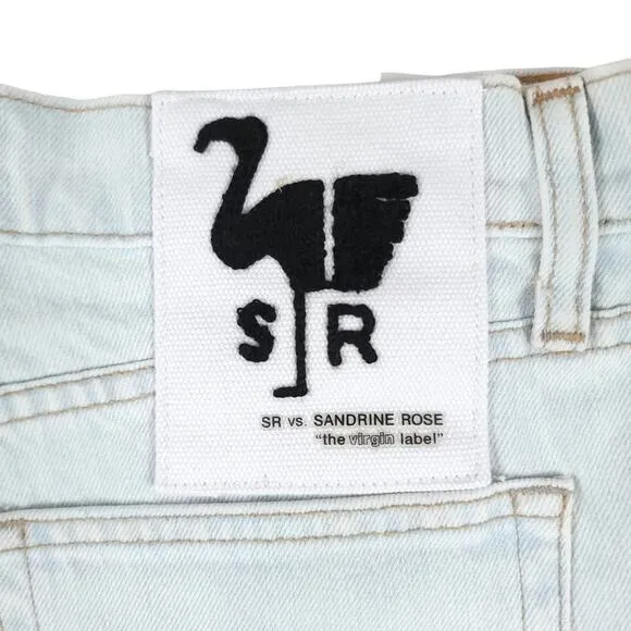 Free People x Sandrine Rose Distressed Denim Shorts with Yellow Zippers