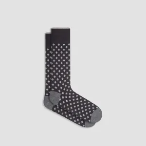 Geometric Cashmere Mid-Calf Socks