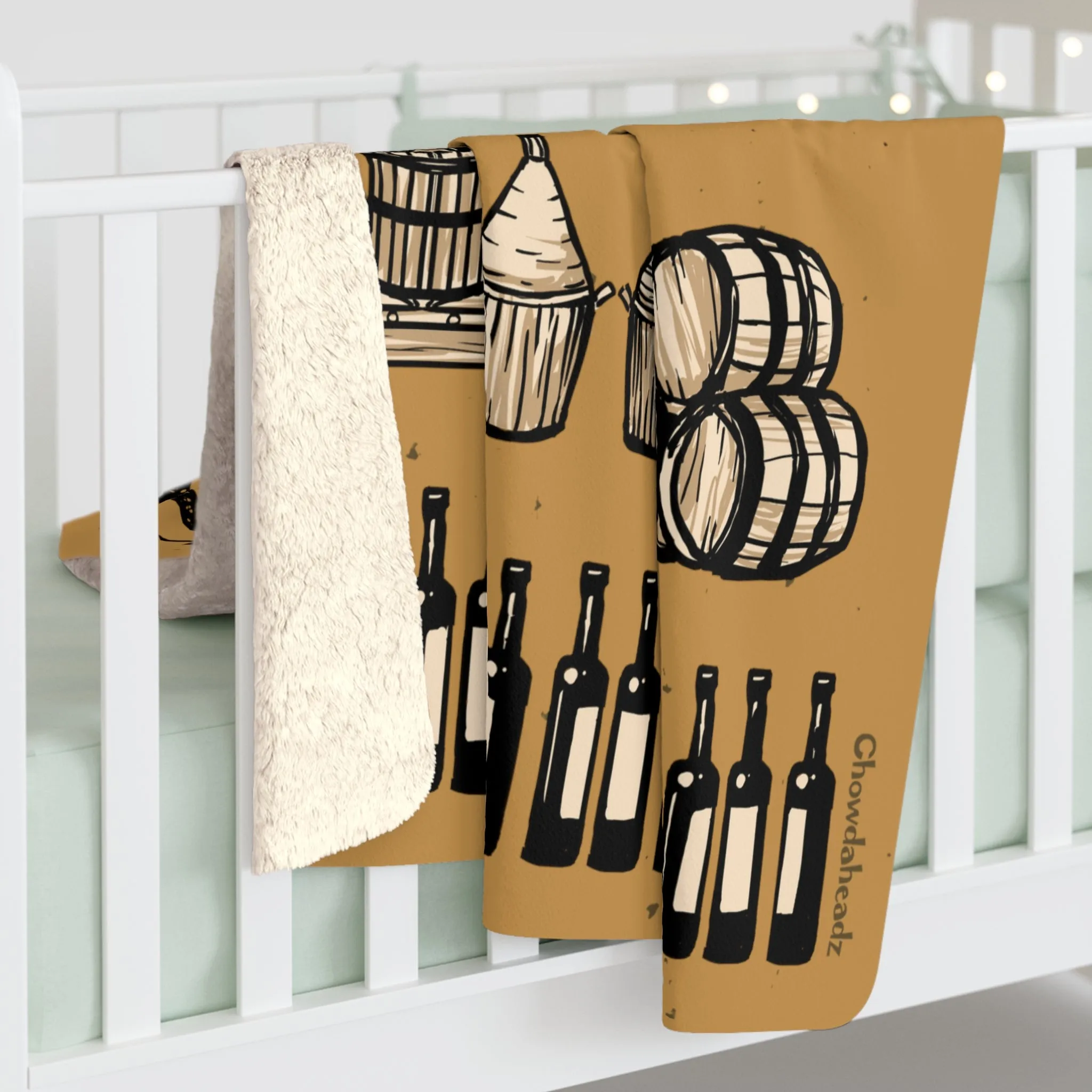 Give Me Time To Wine Sherpa Fleece Blanket