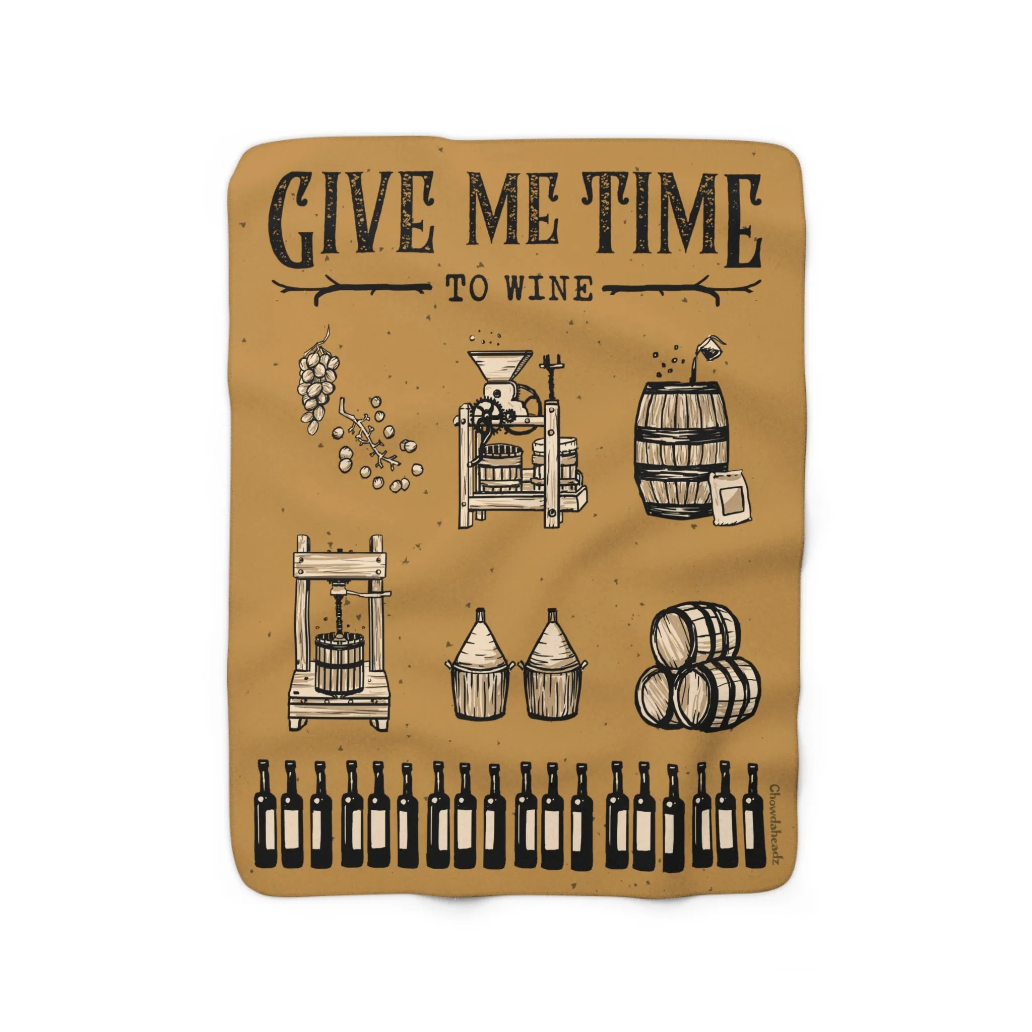 Give Me Time To Wine Sherpa Fleece Blanket
