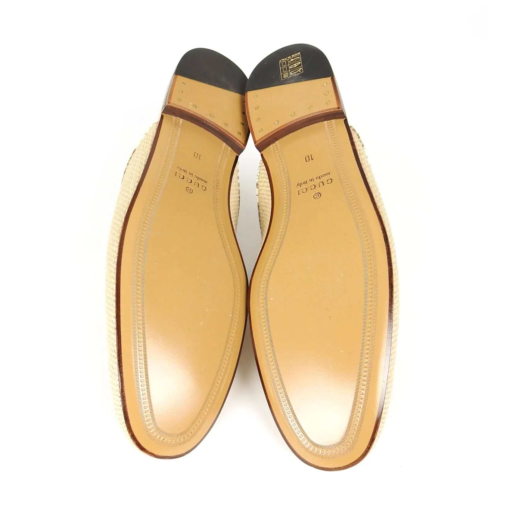 Gucci Woven Princetown Mule Natural UK10