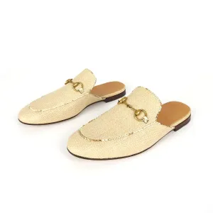 Gucci Woven Princetown Mule Natural UK10