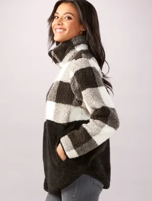 Half Plaid Pullover