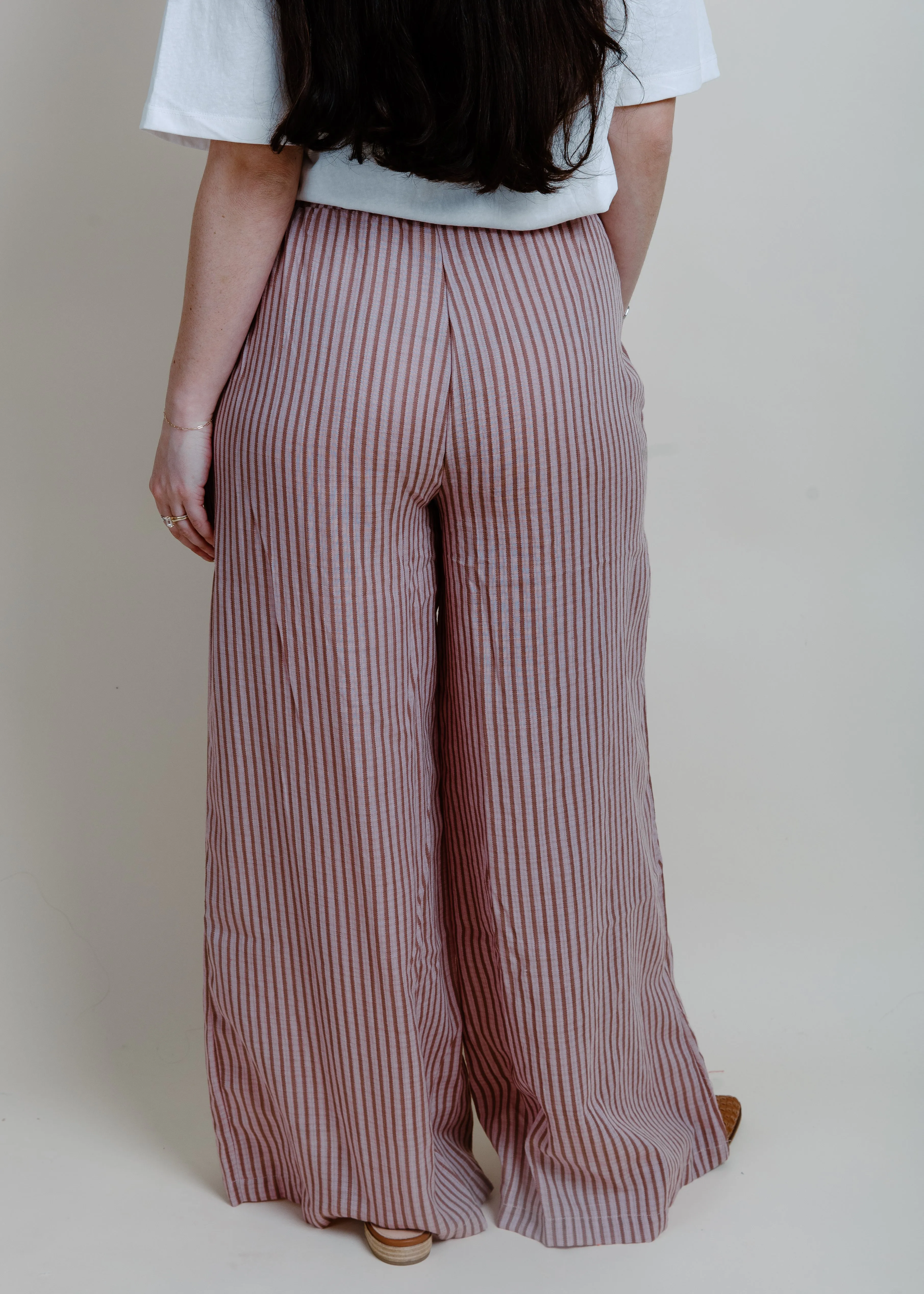 Hampton Summer Striped Pants - Pink