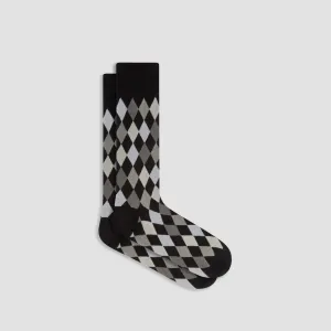 Harlequin Cashmere Mid-Calf Socks