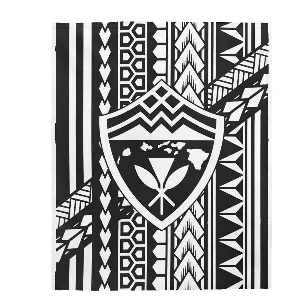 Hawaii Kanaka Tribal Velveteen Plush Blanket