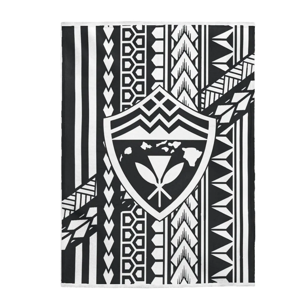 Hawaii Kanaka Tribal Velveteen Plush Blanket