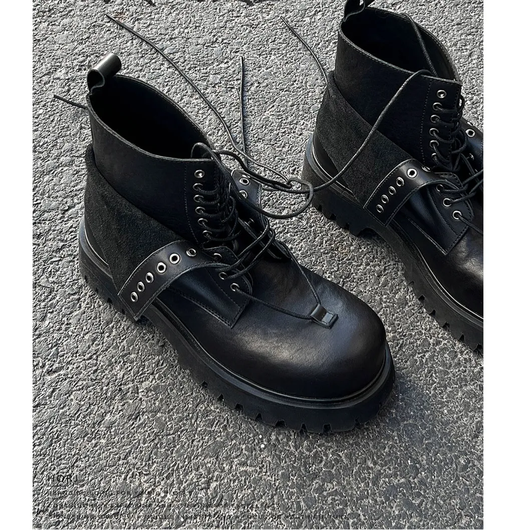 Heavy-Duty Cowhide Motorcycle Boots