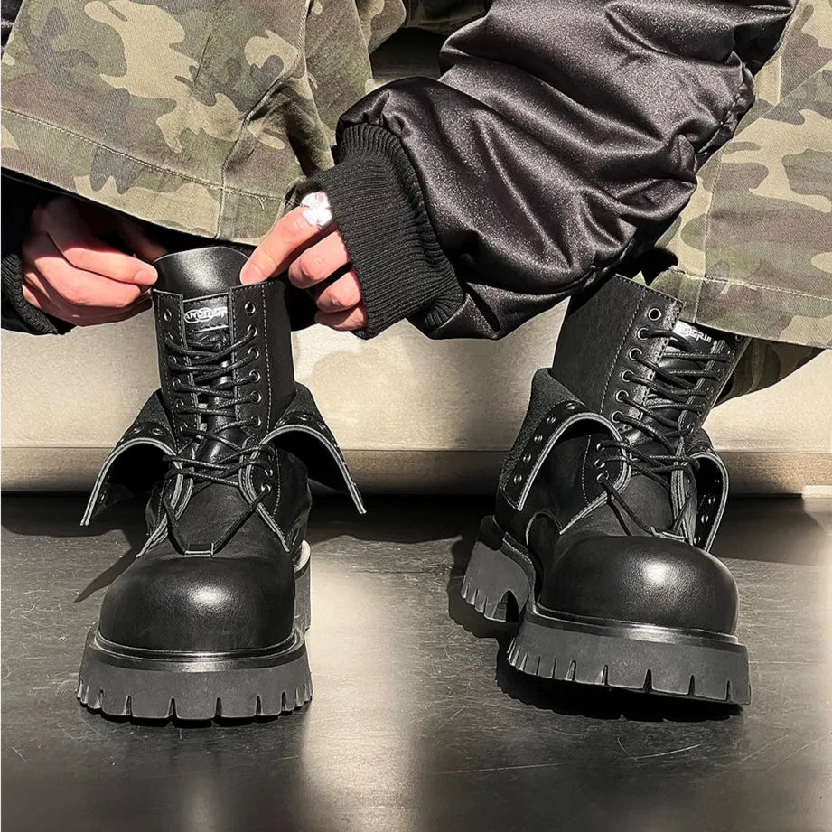 Heavy-Duty Cowhide Motorcycle Boots