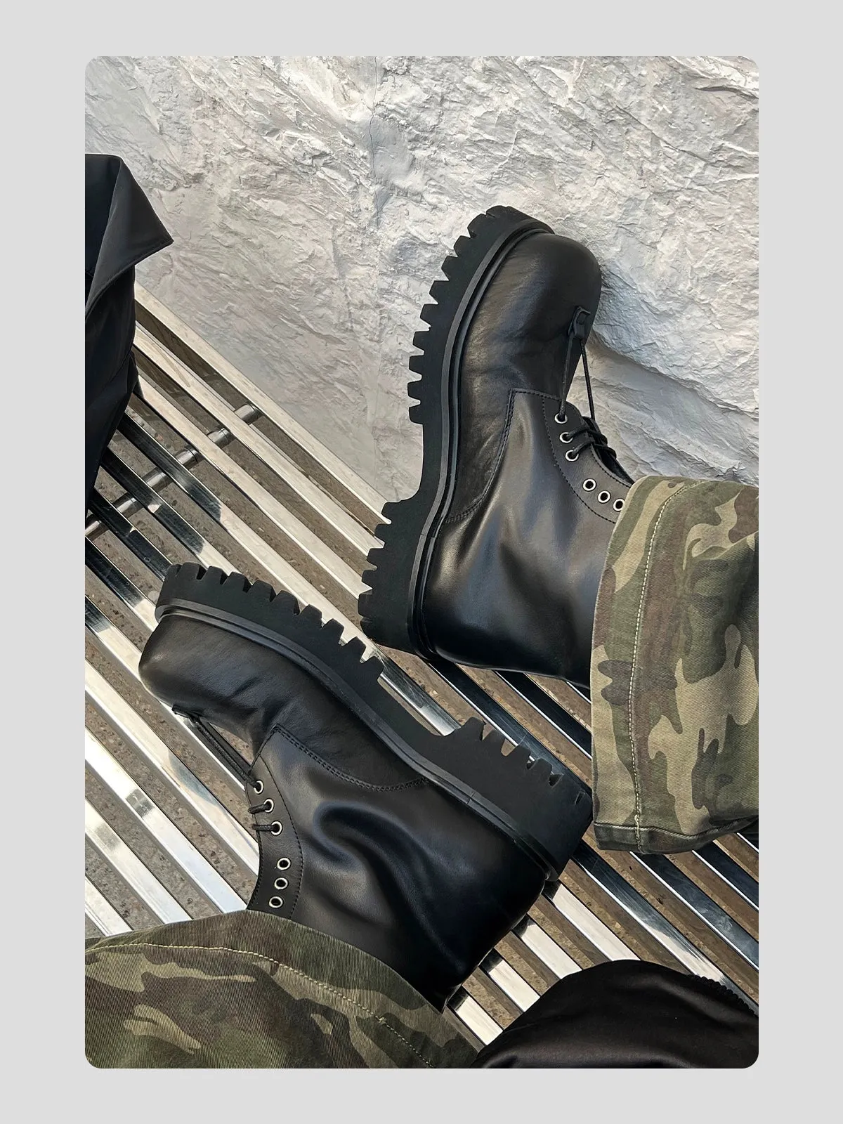 Heavy-Duty Cowhide Motorcycle Boots