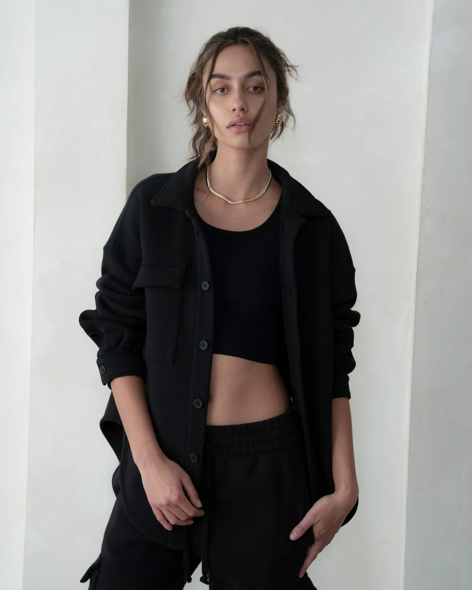 HEAVYWEIGHT BUTTON DOWN IN BLACK