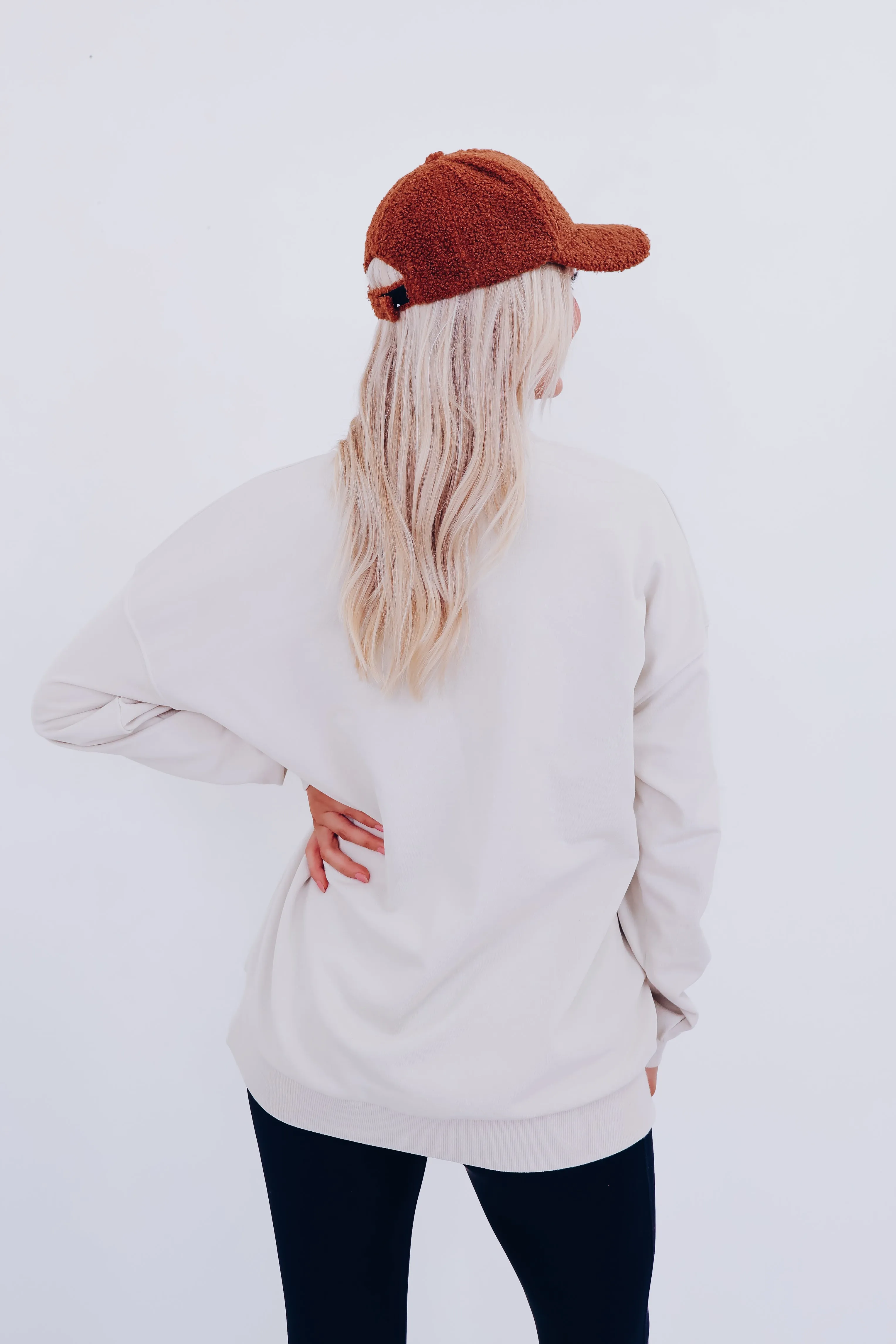 Hello Fall Oversized Graphic Sweatshirt - Oat