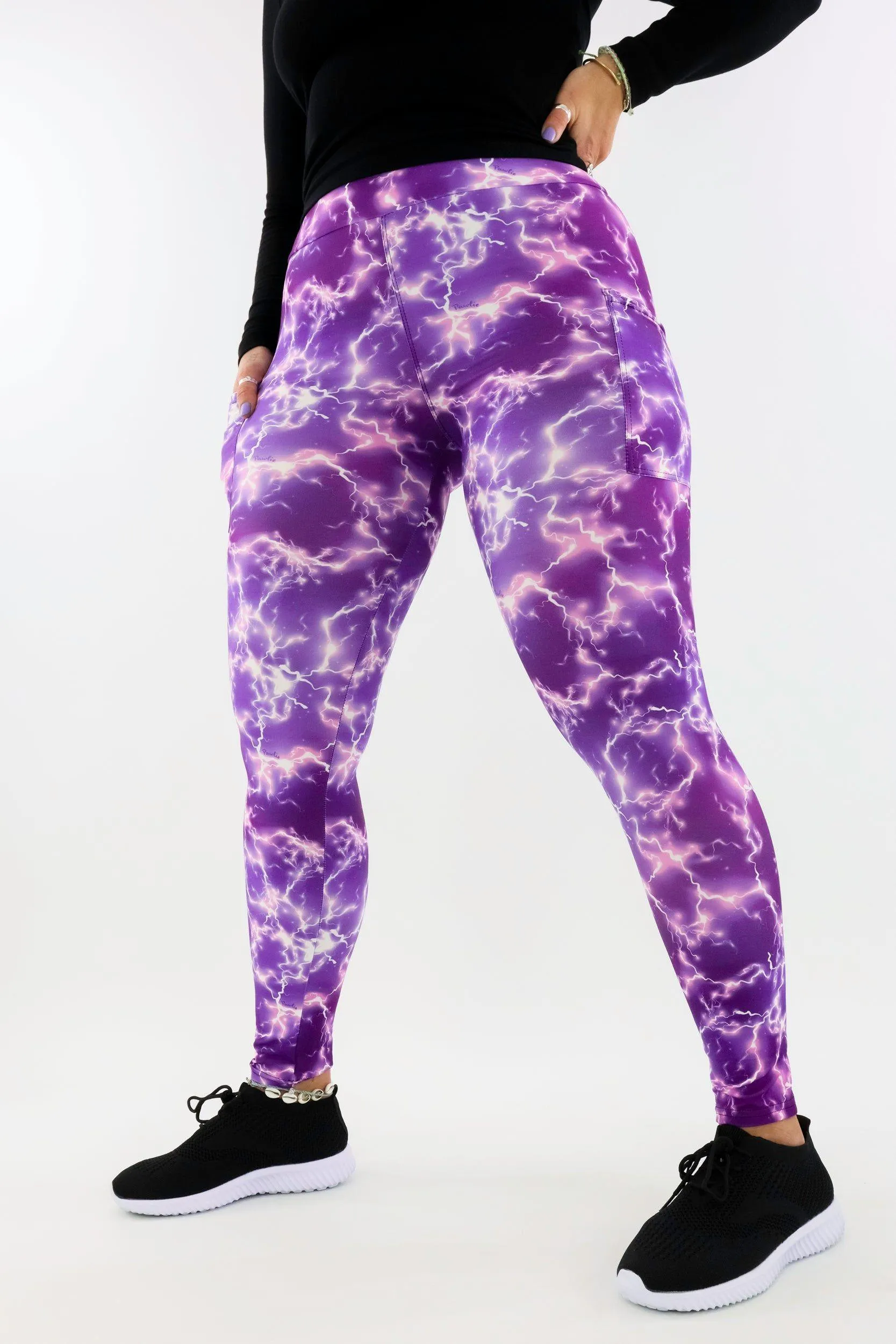 High Voltage Purple - Casual - Regular Full Leggings - Pockets