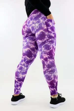 High Voltage Purple - Casual - Regular Full Leggings - Pockets