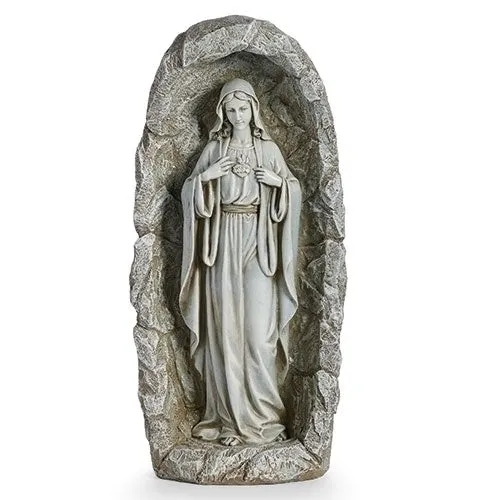 Immaculate Heart of Mary Solar Garden Statue 18 3/4"
