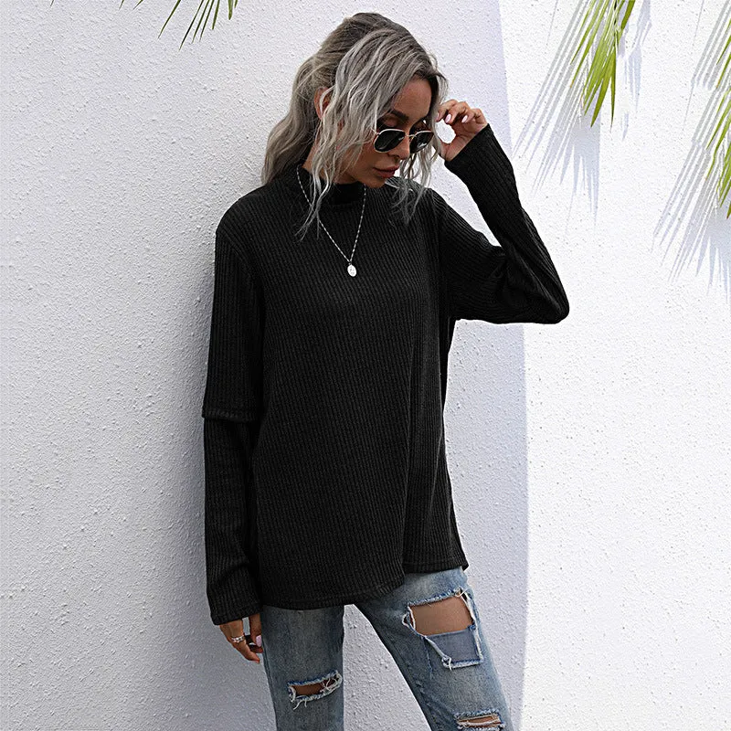 Irregular Patchwork Knitted Sweater