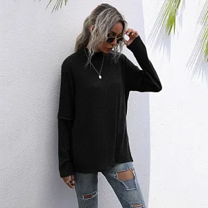 Irregular Patchwork Knitted Sweater