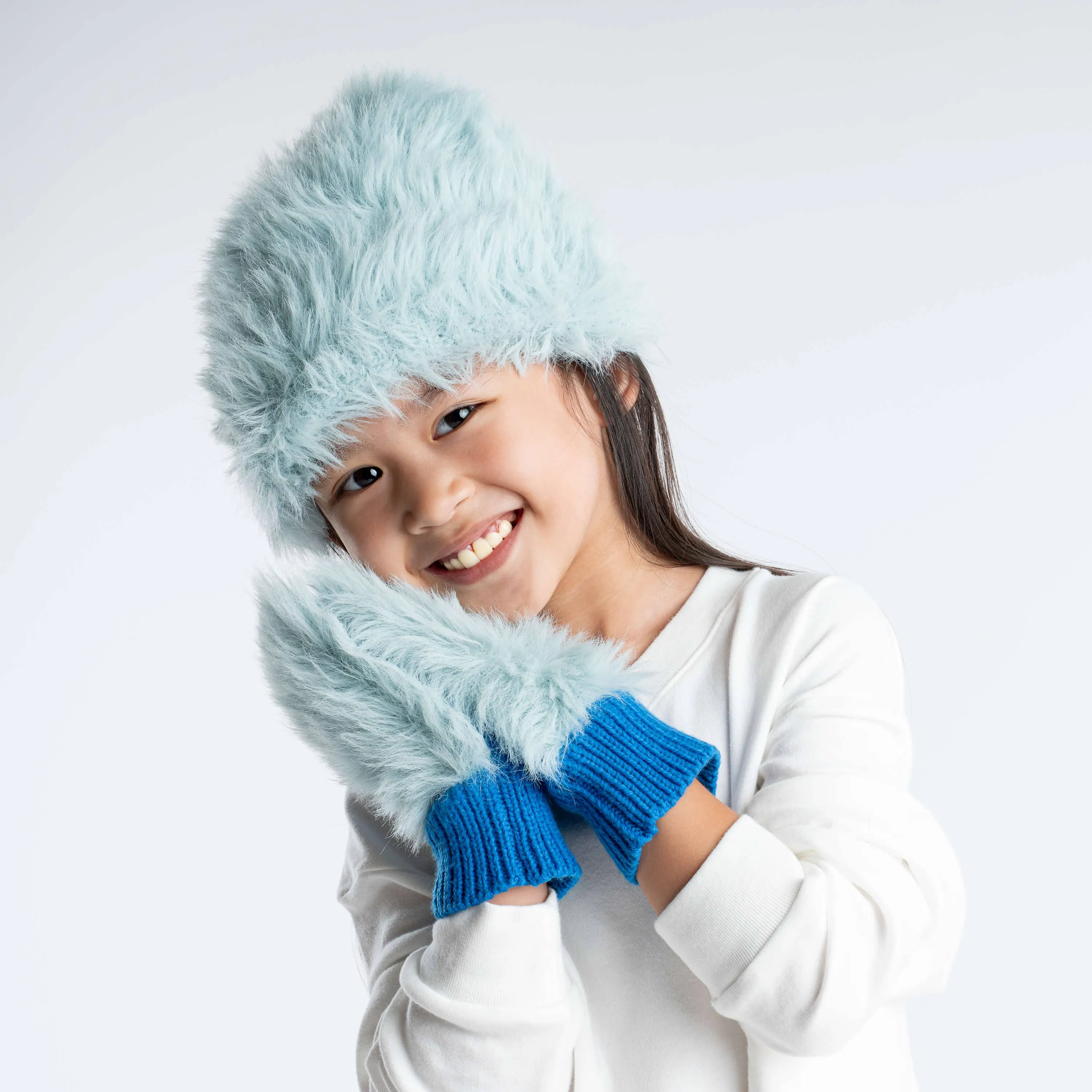 Kids Faux Fur Mittens
