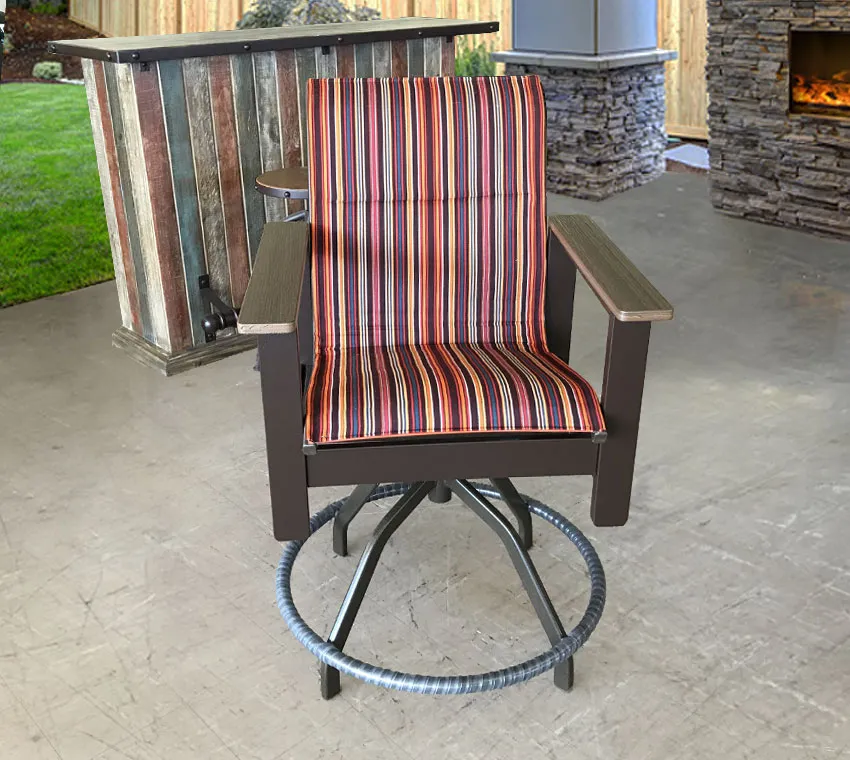 Kingston Sling Swivel Balcony Chair in Salsa Tandoori Stripe