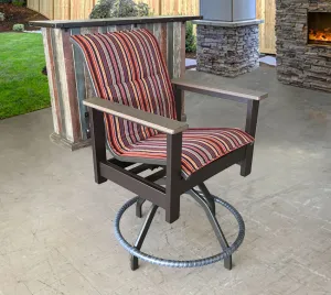 Kingston Sling Swivel Balcony Chair in Salsa Tandoori Stripe
