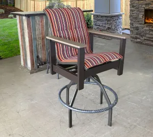 Kingston Sling Swivel Bar Chair in Salsa Tandoori Stripe