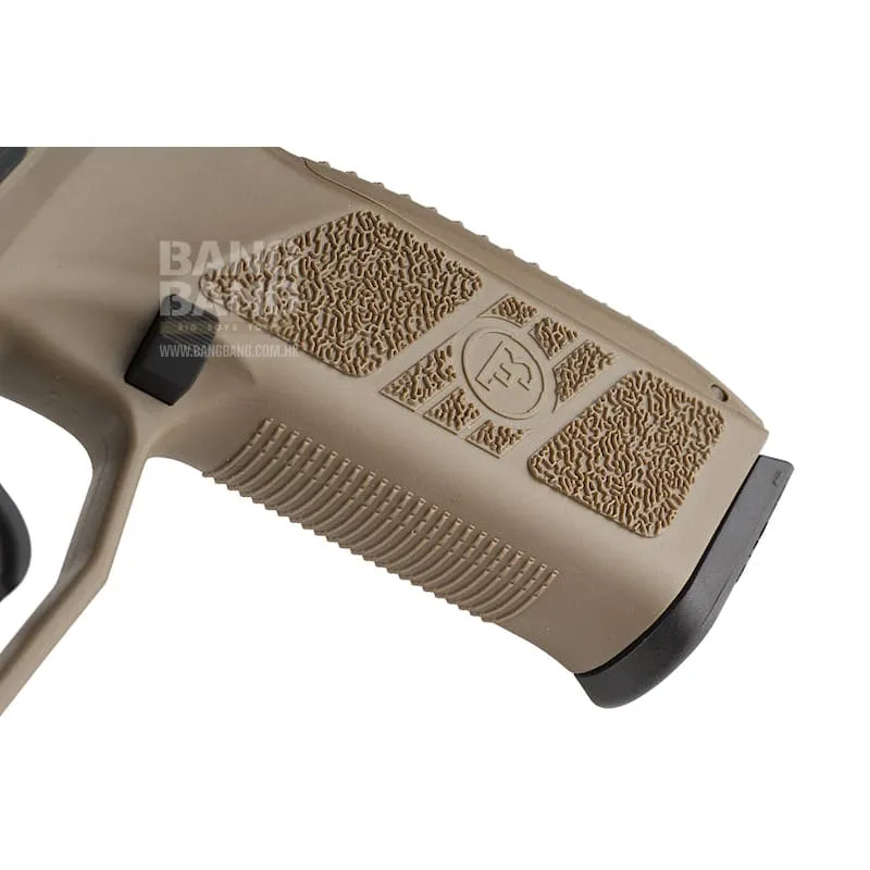 KJ Works CZ P-09 Duty (ASG Licensed) with 14mm CCW Thread Barrel - CO2 Version (TAN)