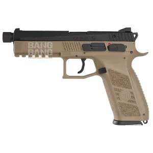 KJ Works CZ P-09 Duty (ASG Licensed) with 14mm CCW Thread Barrel - CO2 Version (TAN)