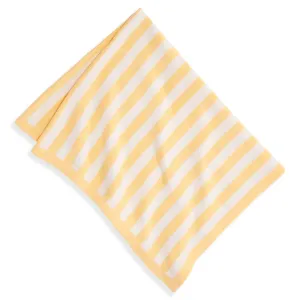 Knit Striped Baby Blanket -- Yellow