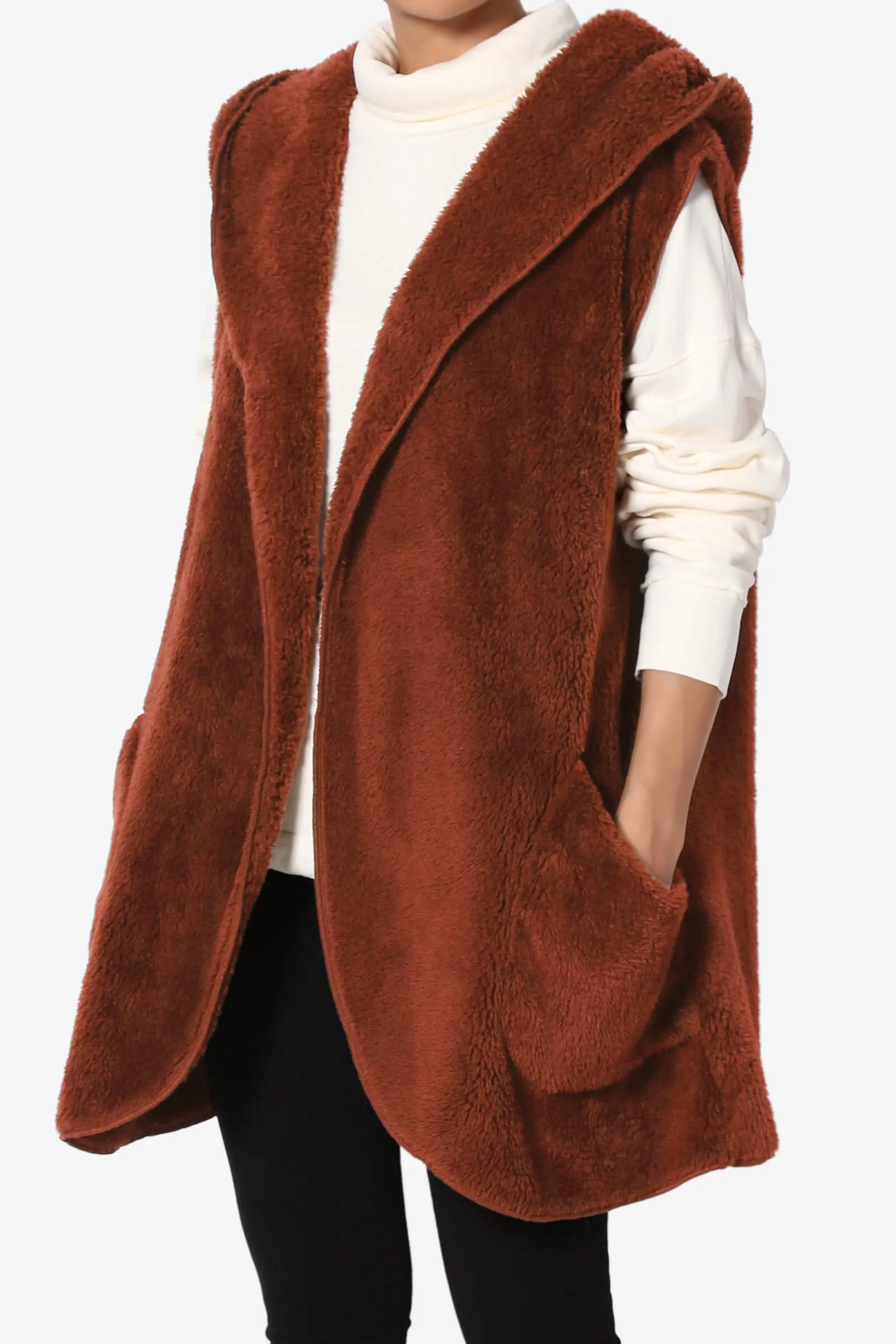 Kora Sleeveless Coziest Pocket Hooded Cardigan