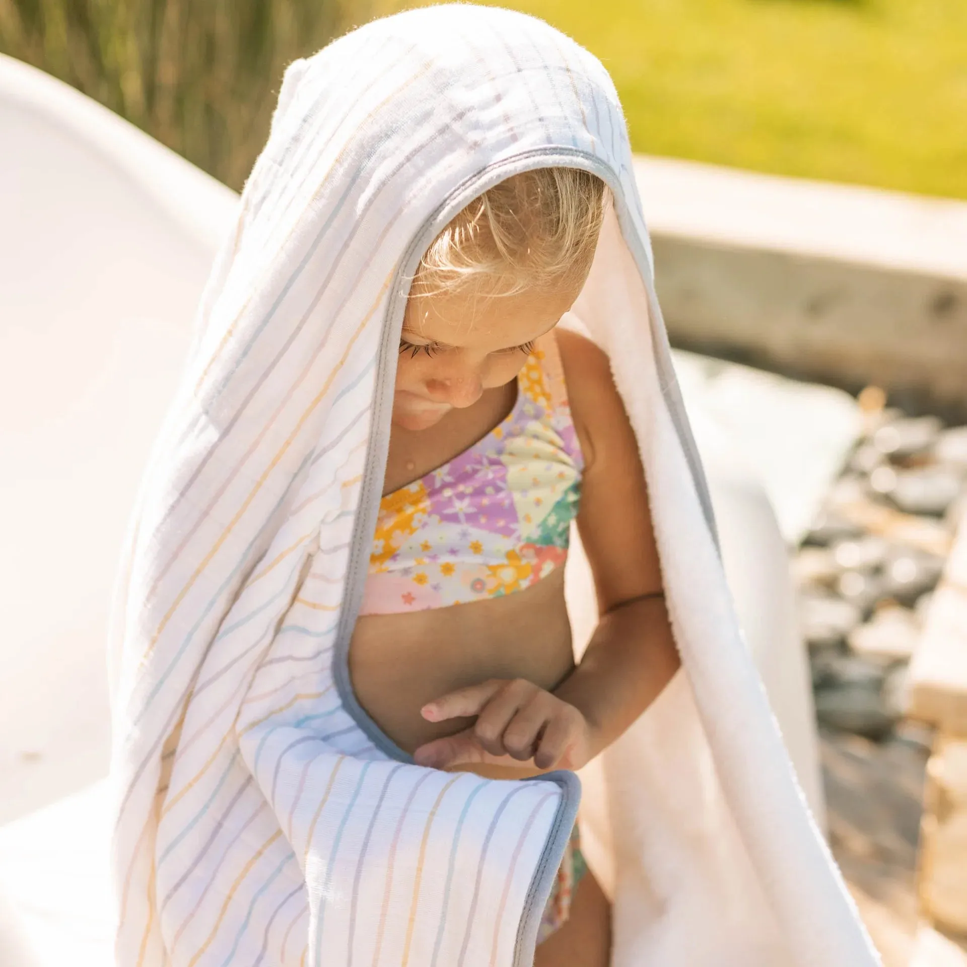Little Unicorn Toddler Hooded Towel (Unicorn Stripe)