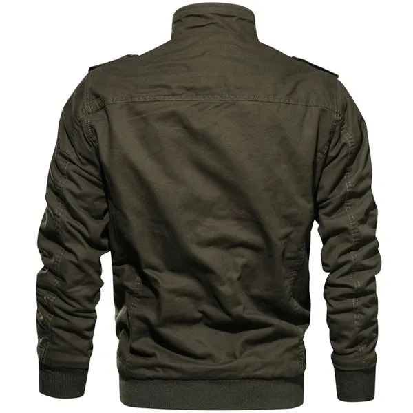 Long Sleeve Outdoor Casual Zipper Jackets Velvet Military Jacket