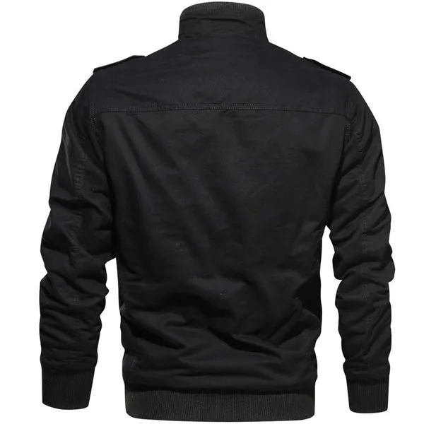 Long Sleeve Outdoor Casual Zipper Jackets Velvet Military Jacket
