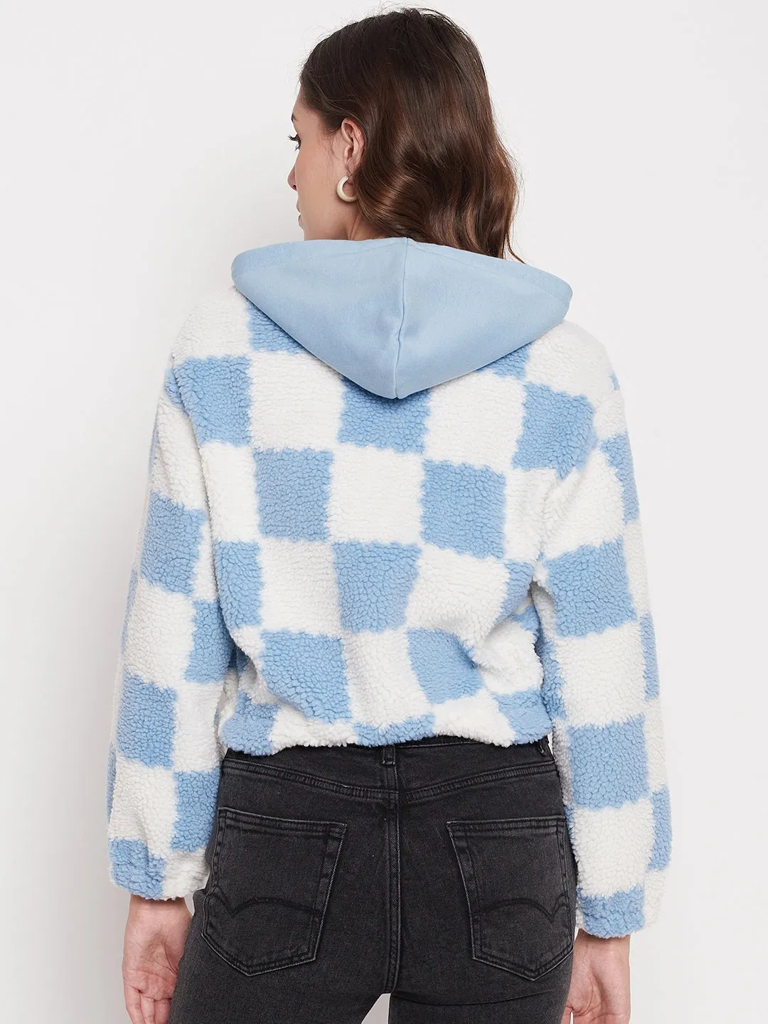 Madame Colour Blocked Sky-Blue Sweatshirt
