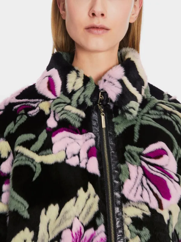 Marc Cain Faux Fur Floral Outdoor Jacket