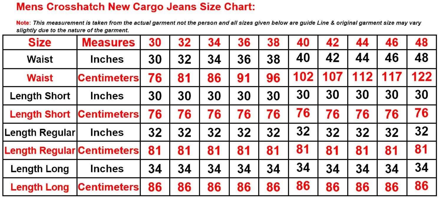 Mens Crosshatch Heavy Duty Cargo Combat Jeans