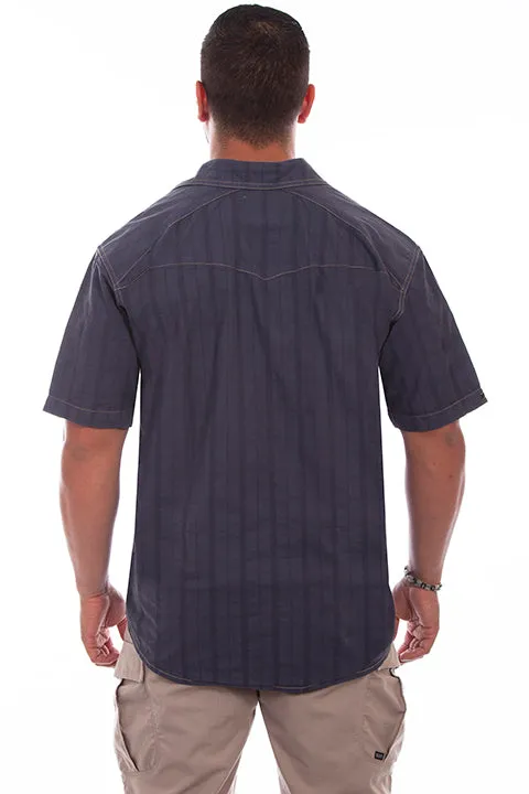Men's Farthest Point Collection Shirt: Short Sleeve Beachwood Vallarta Blue