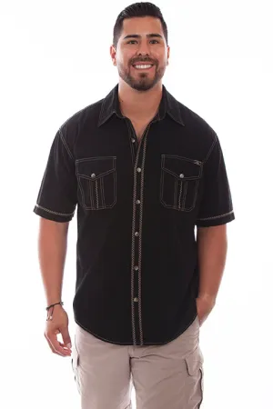 Men's Farthest Point Collection Shirt: Short Sleeve The Voyager Black
