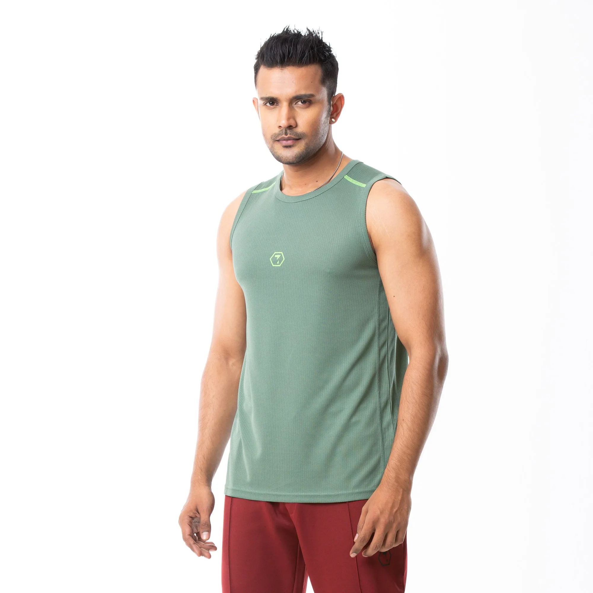 Mens Tank Top-Forest Green