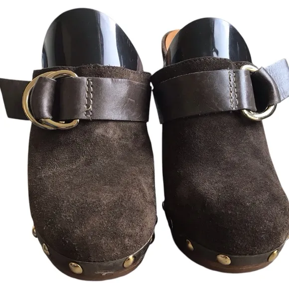 Michael Kors Heeled Mule Dorchester in Dark Brown Suede