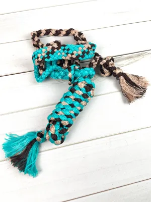 Mixed Turquoise & Browns Braided Nylon Muletape Halter