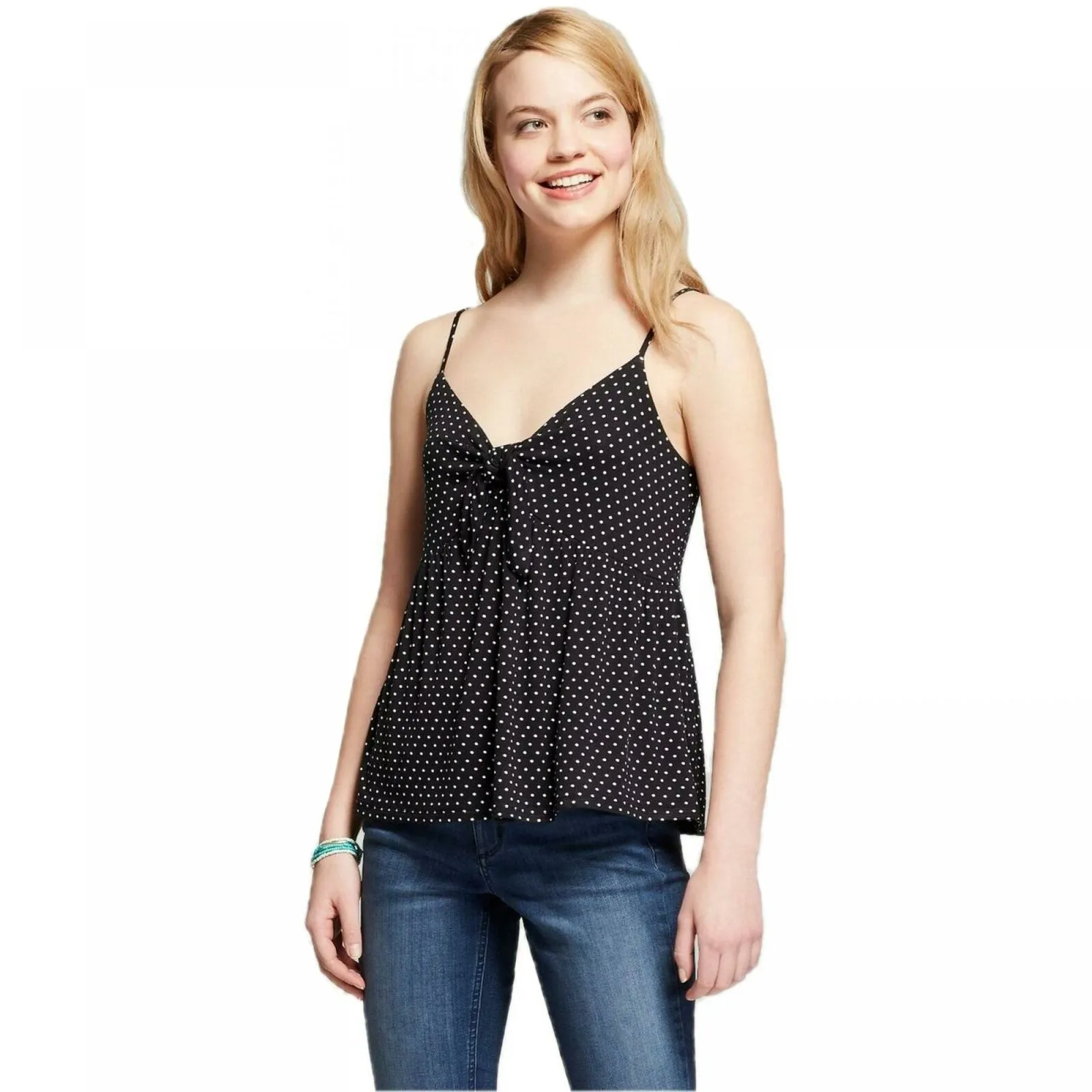 Mossimo Women's Adjustable Strap Tie Front Cami Tank Top Shirt