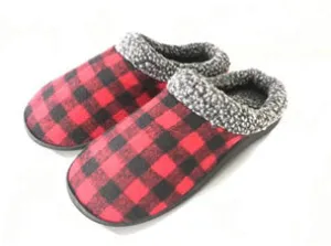 N.Kelii Men Slippers Red Plaid L